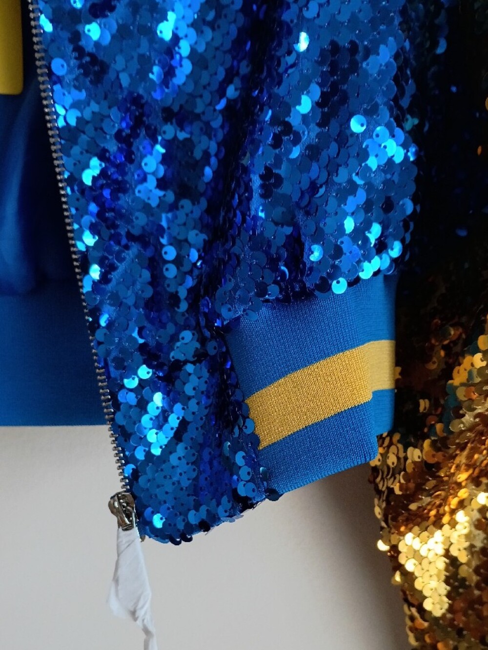Daisy Blue and Gold Sequin Varsity Jacket - Picture 5 of 7